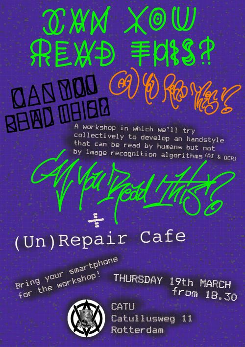 Workshop un-detectable handwriting: 