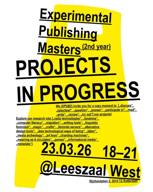 Projects in Progress